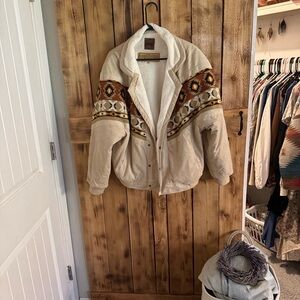 Women's Beige Sherpa-Lined Jacket